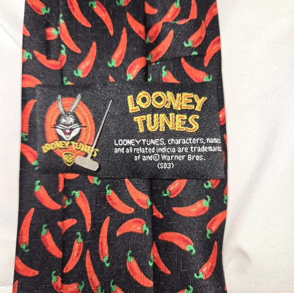 Looney Tunes Men's Taz Hot Pepper Silk Necktie